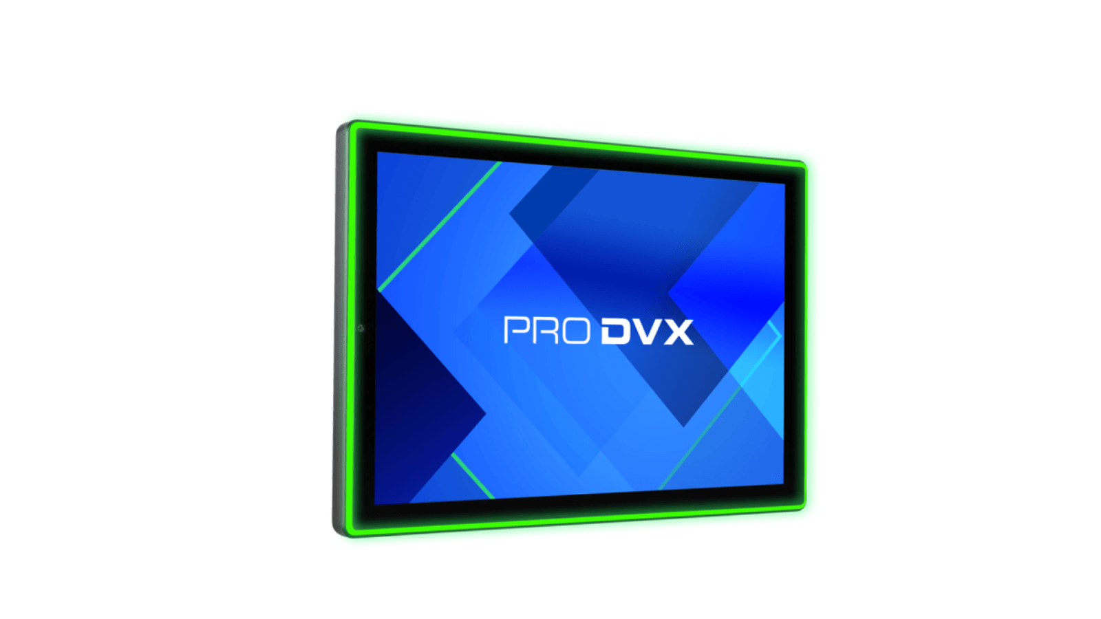 A ProDVX Android touch panel with an illuminated LED edge